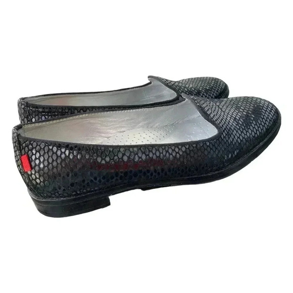 Marc Joseph Women's Black Flats Size 6 Columns CR Black Sparkle Snake Pattern - Picture 8 of 12